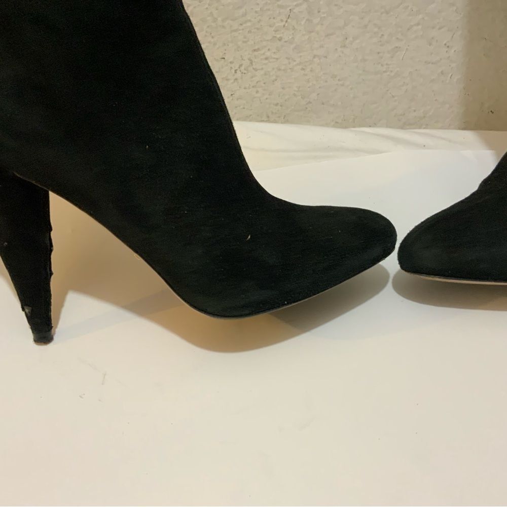 PRADA Black Suede Knee Stiletto Boots Size 39 - Picture 5 of 16